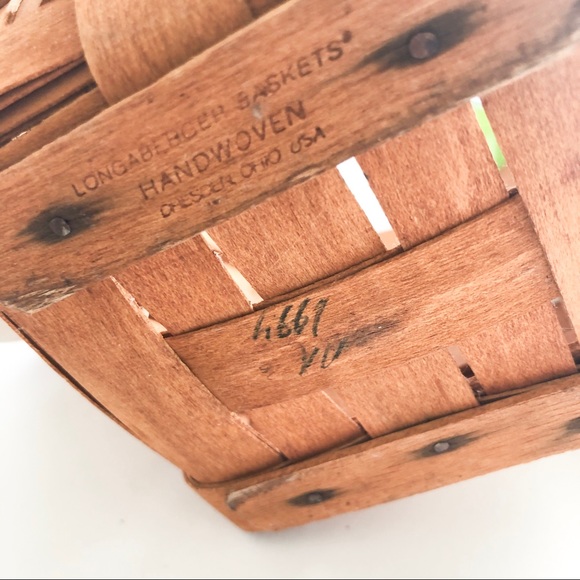 Longaberger Small Basket w/Ceramic Coffee Tie On - Picture 4 of 5